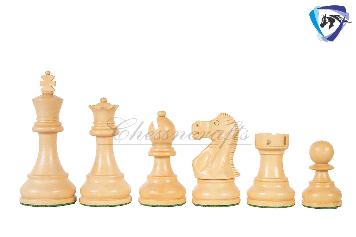 3.9" Reykjavik Staunton Chess pieces Set in Ebonized Boxwood- Weighted 2 Extra queens - 1972 Bobby Fischer Spassky championship chess set.