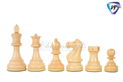 3.9" Reykjavik Staunton Chess pieces Set in Ebonized Boxwood- Weighted 2 Extra queens - 1972 Bobby Fischer Spassky championship chess set.