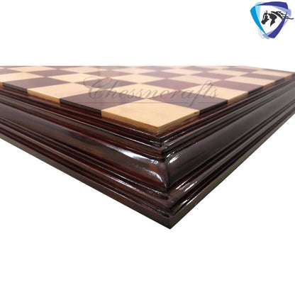 23" & 21" Bud Rosewood chess board STEPS BORDER ELEVATED Super fine smooth polish. Exclusive unique grain padauk wood