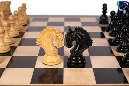 4.5" Staunton Ebonywood Chess pieces Set- Luxury KING ARTHUR+ 23" Luxury Ebonywood Chess Board(60mm) + Leather Storage Box for chess men