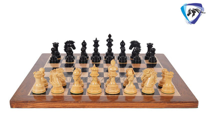 4.5" Luxury Staunton Ebonywood Chess Pieces Set-WELLINGTON + 21" Ebonywood Chess board(SQ:55mm) + Leatherette Storage box for chess pieces