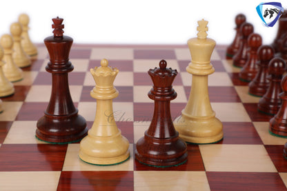 3.75" Fischer-Spassky Chess Pieces set in Bud Rosewood & Boxwood 1972 World Championship Chessmen - Weighted -2 Extra queens 4Q| chess gift|