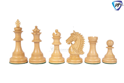 4.4" Staunton Ebonywood Chess Pieces Set in  BRIDLE SERIES Triple Weighted + 23" Ebonywood Chess Board(60mm) + Leatherette storage box