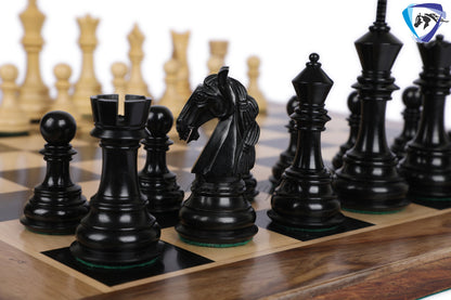 4.5" Luxury Staunton Ebonywood & Boxwood Chess pieces Set- COLUMBIAN Luxury- Triple Weighted 2 Extra queens- 4Q