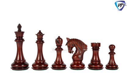 4.5" Staunton Bud Rosewood Chess pieces Set- CONTEMPORARY series + 23" Bud Rosewood Chess board(60mm)  + Leatherette storage box