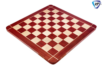 21" and 23" Red Bud Rose wood & Maple wood flat chess board 60mm square CROSS border Handcrafted big size giant chess board.