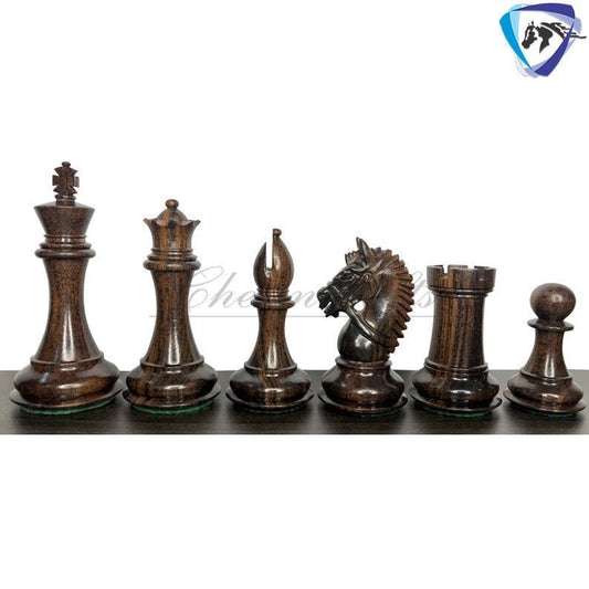 4.1" Staunton Chess Pieces Set in Rose wood & Boxwood- EXCALIBUR  Weighted w/ 2 Extra queens- 4Q