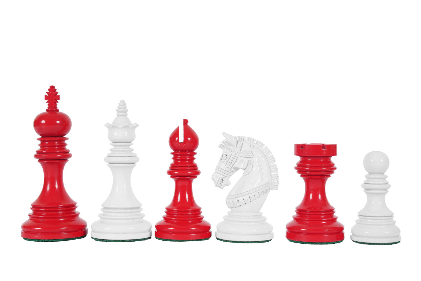 4.1" Luxury Staunton Chess Pieces Set in Painted Boxwood- ARMOURED Triple Weighted w/ 2 Extra queens- 4Q