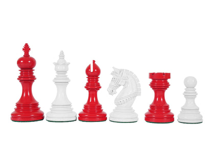 4.1" Luxury Staunton Chess Pieces Set in Painted Boxwood- ARMOURED Triple Weighted w/ 2 Extra queens- 4Q