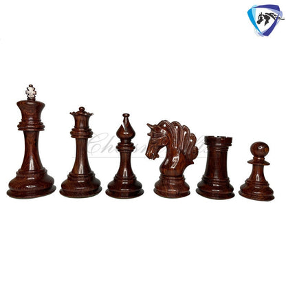 4.2" Luxury Staunton Chess Pieces Set in Rosewood(Dark grain) & Boxwood- MAYFAIR Triple Weighted w/ 2 Extra queens- 4Q