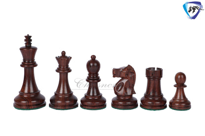3.75" Fischer-Spassky Chess Pieces set in Dark Rosewood & Boxwood 1972 World Championship Chessmen - Weighted -2 Extra queens | chess gift|
