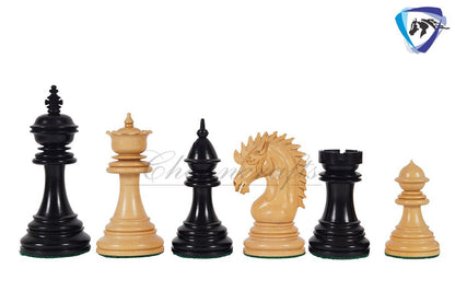4.5" Staunton Ebonywood Collector Chess pieces Set- CYRUS Luxury- Heavy Weighted 2 Extra queens- 4Q