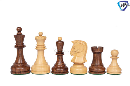 1950 Fischer Dubrovnik Sheesham wood chess pieces set King-3.8" + 21" Shesshamwood chess board + Leather Storage box-Luxury