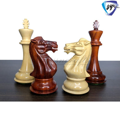 4.1" Club Staunton series Chess Pieces Set Bud Rosewood & Boxwood  Weighted w/ 2 Extra queens- 4Q