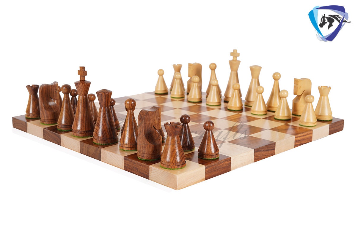 19th Century Russian Soviet Reproduced classic series Chess pieces 4" in Golden Rosewood & boxwood/ 50mm Borderless Chess Board set Combo.