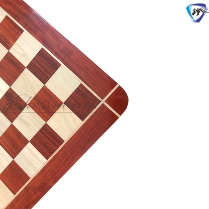 21" and 23" Red Bud Rose wood & Maple wood flat chess board 60mm square CROSS border Handcrafted big size giant chess board.