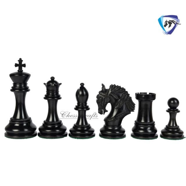 4.5" Staunton Ebonywood Chess pieces Set- Luxury KING ARTHUR+ 23" Luxury Ebonywood Chess Board(60mm) + Leather Storage Box for chess men