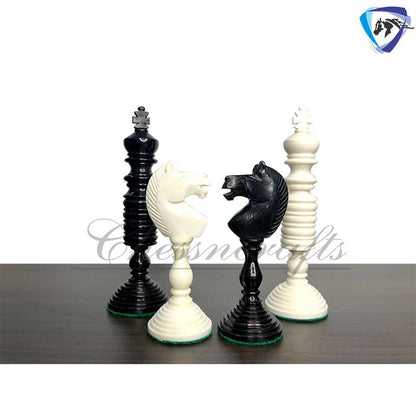 4.6" Camel Bone chess Pieces Set Antique PRE STAUNTON ENGLISH Design, Vintage collector series. Handmade Chess Gift.
