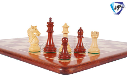 4.5" Bud Rosewood staunton chess pieces set BRIDLE SERIES Weighted w/ extra queens.