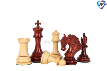4.5" Staunton Bud Rosewood Chess pieces Set- Luxury KING ARTHUR-Triple Weighted + 21" Bud Rosewood Chess Board(55mm) + Leather Storage Box