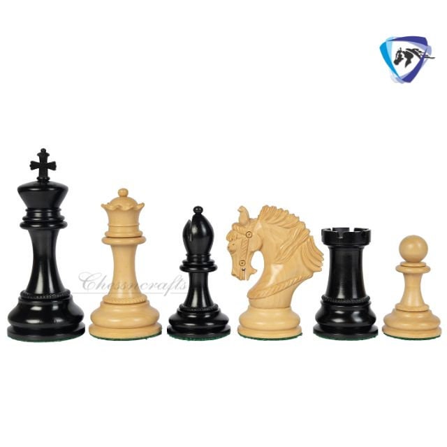 4.5" Staunton Ebonywood Chess pieces Set- Luxury KING ARTHUR+ 23" Luxury Ebonywood Chess Board(60mm) + Leather Storage Box for chess men