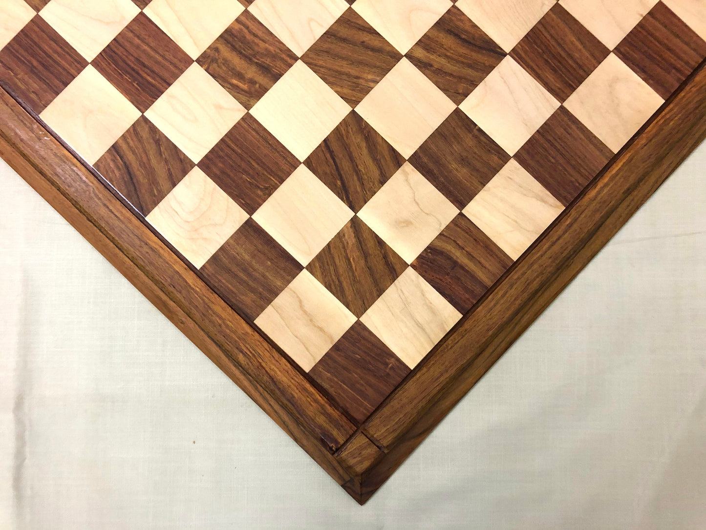 23" & 21" Golden Rosewood chess board special TAPERED design with MATTE Velvet polish DRUEKE style chess board