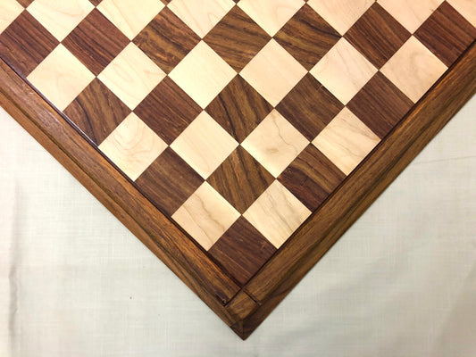 23" & 21" Golden Rosewood chess board special TAPERED design with MATTE Velvet polish DRUEKE style chess board