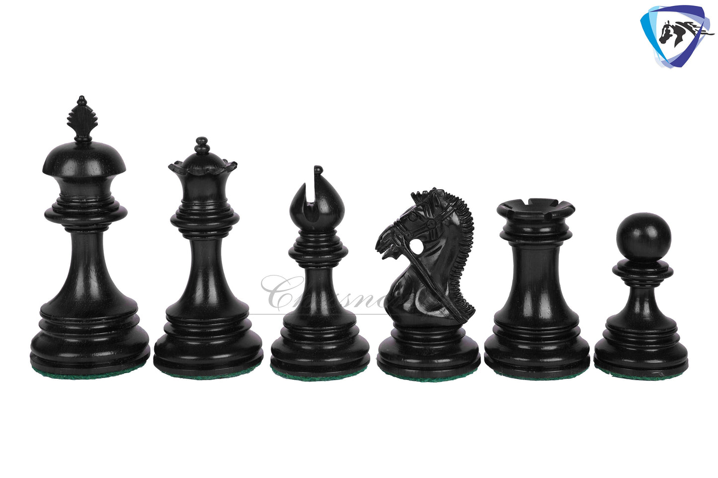4.4" Luxury Staunton Ebony wood Chess pieces Set-ANDERSON Bridled Knight+ 21" Ebonywood chess board + Storage box for chess pieces.