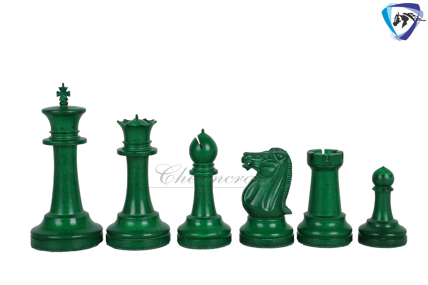 4.2" Camel Bone Staunton chess Pieces set- 1849 Cooke design in Red, Green, Black & White color + Leather storage box combo