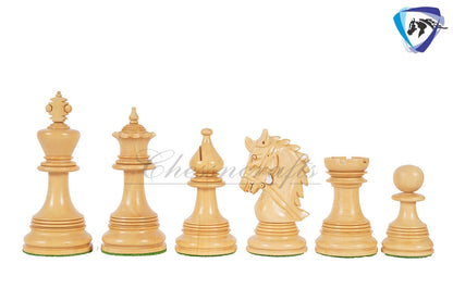 4.4" Luxury Staunton Chess Pieces Set in Ebonywood & Boxwood- HADRIAN Triple Weighted w/ 2 Extra queens- 4Q