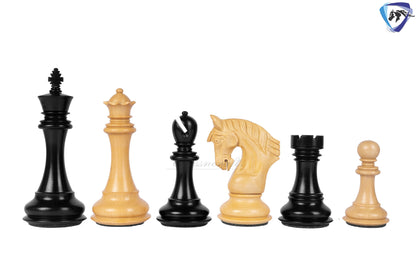 4.5" Staunton Ebony wood Chess pieces Set- CONTEMPORARY series + 23" Ebonywood chess board(60mm) with notations + Leatherette storage box