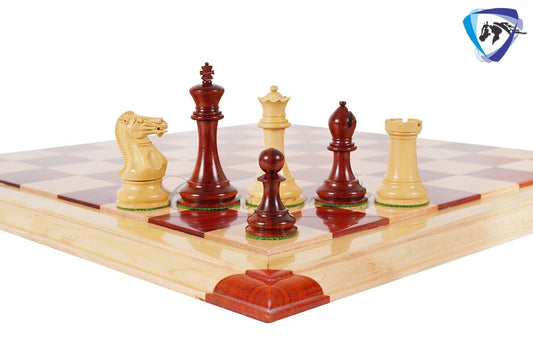 4.1" Bud Rosewood Staunton Chess Pieces Set  ENGLISH CLUB SERIES  Weighted w/ 2 Extra queens- 4Q