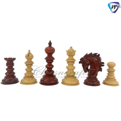 4.4" Staunton Ebony wood / Bud Rosewood Chess pieces Set- St. Petersburg-Savano Luxury Artisan Series- Heavy Weighted 2 Extra queens