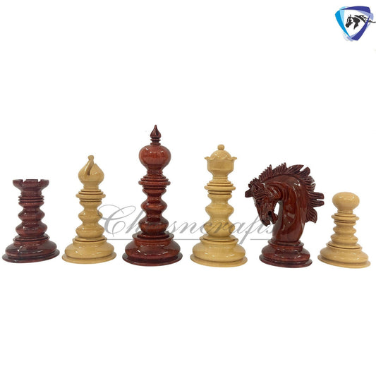 4.4" Staunton Ebony wood / Bud Rosewood Chess pieces Set- St. Petersburg-Savano Luxury Artisan Series- Heavy Weighted 2 Extra queens