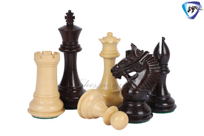 4.2" Rosewood Staunton Chess Pieces Set-EXCALIBUR Weighted + 21" Rosewood Chess Board + Leather chess Storage Box
