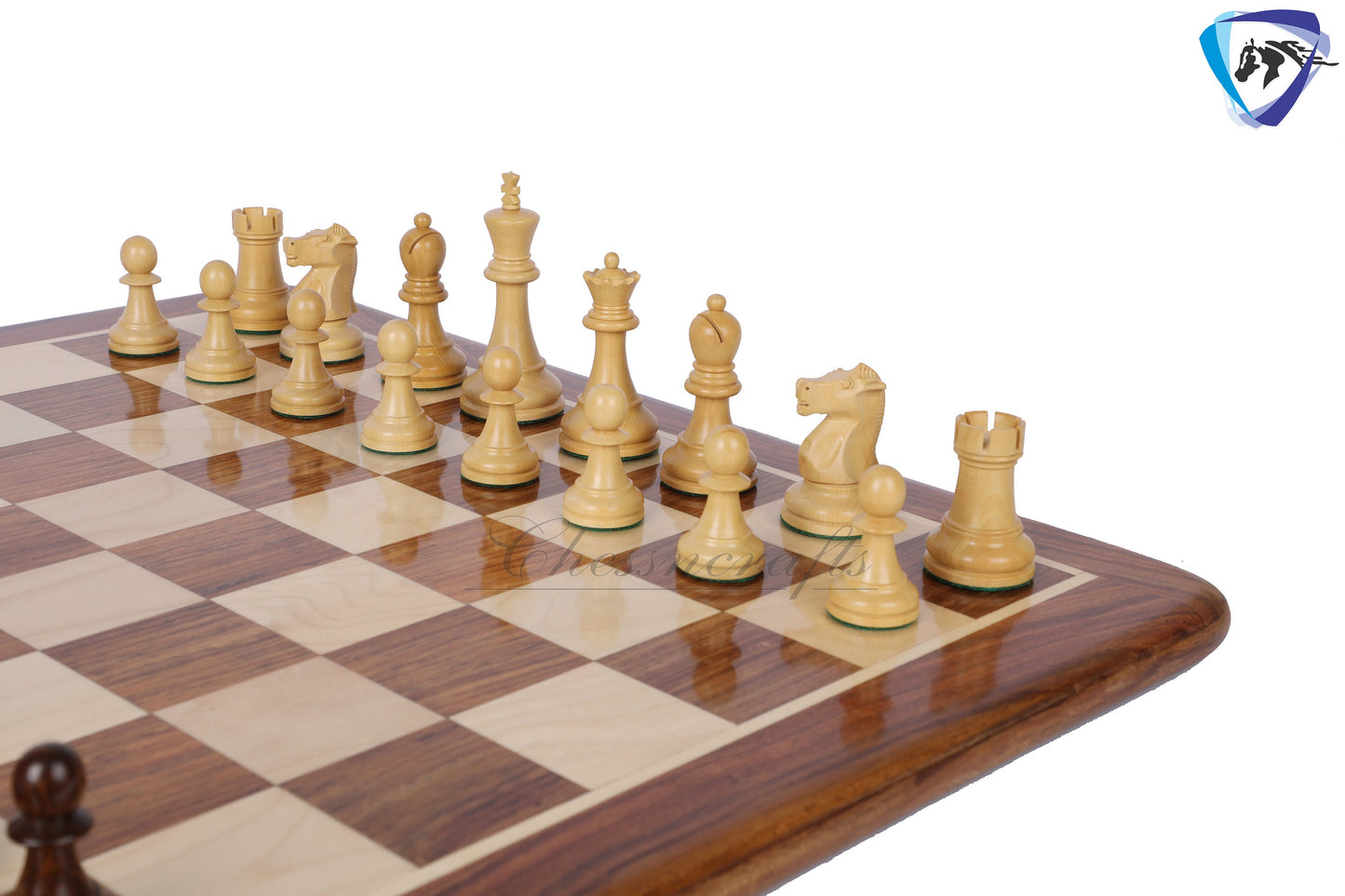 3.75" Fischer-Spassky Chess Pieces set in Golden Rosewood(sheesham) 1972 World Championship Chessmen + 19" Chess Board Sheeshamwood SQ:51MM