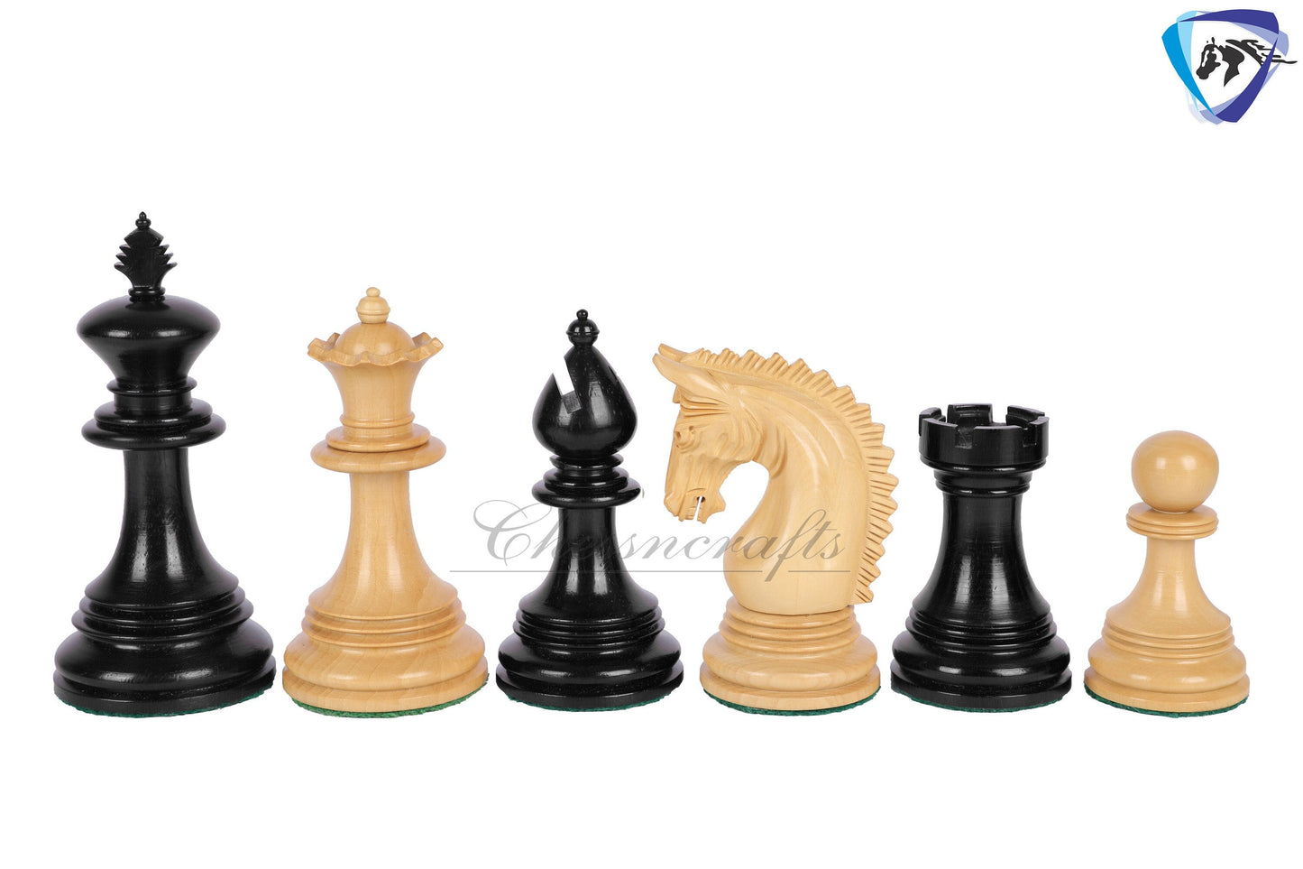 4.5" Luxury Staunton Chess pieces Set in  Ebony wood -PATTON series +21" Ebony wood Chess board(sq:55mm) + Leather Storage Box