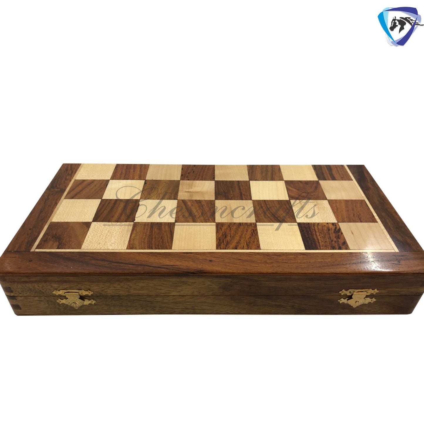 Staunton Brass Chess Pieces Set and 14" Folding Rosewood chess board with storage. Metal chess set handmade Chess for Gift, Birthday gift.