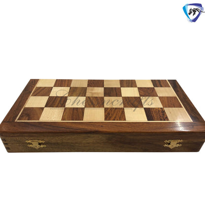 Staunton Brass Chess Pieces Set and 14" Folding Rosewood chess board with storage. Metal chess set handmade Chess for Gift, Birthday gift.