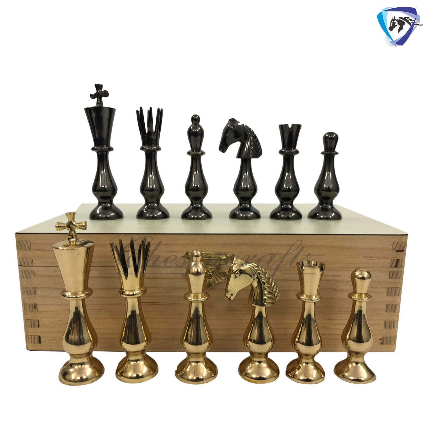 14" Brass Chess pieces set classical Sleek luxury Collector series King: 3.5" antique collector series with Rosewood Folding chess board.