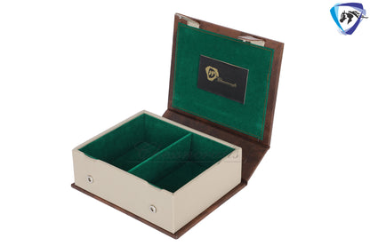 Chess Storage Box Book Style For Chess pieces upto 4.2" King chessmen set- Handmade brown Leatherette / Christmas Gift/ Chess Gift