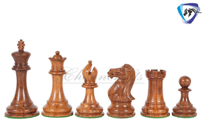 4.1" Staunton Chess Pieces Set Golden Rosewood(sheesham) ENGLISH CLUB series + 21" Golden Rosewood Chess board STEP Design + Storage Box