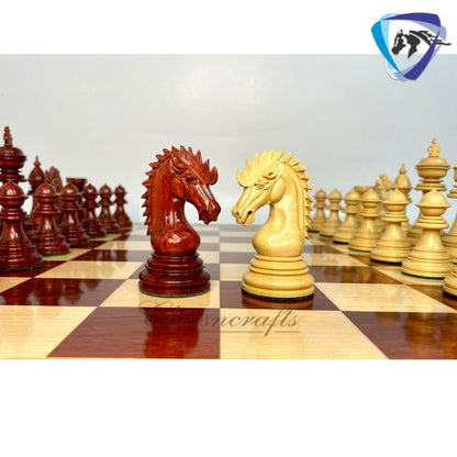 COMBO of Staunton Bud Rosewood Chess pieces Set with Chess board 21"- CYRUS Luxury Chess set 4.5" - Heavy Weighted 2 Extra queens- 4Q