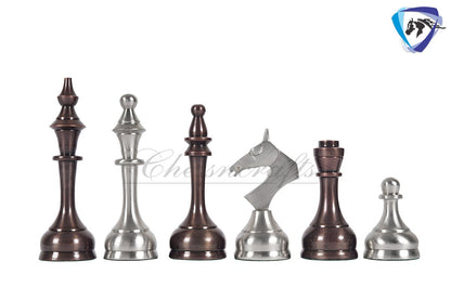16" Brass Chess Board Set MODERN CLASSIC Chess Pieces Copper-Silver and Rosewood  Chess board with Storage drawer- Chess Gift- Gift for Him