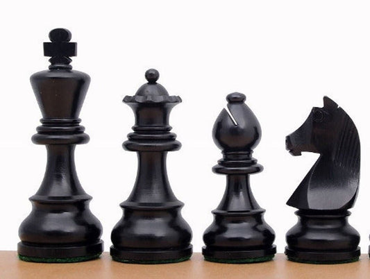 Tournament series Wooden chess pieces set German Knight King 3.75" With Extra Queens- Dyed Boxwood - Weighted.