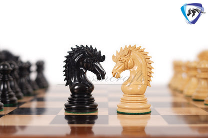 4.5" Staunton Ebonywood Collector Chess pieces Set- CYRUS Luxury- Heavy Weighted 2 Extra queens- 4Q