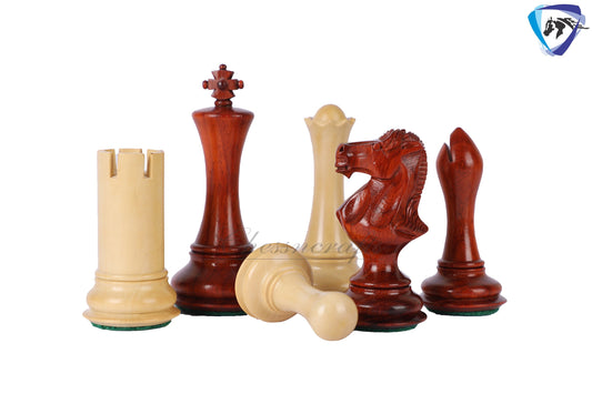 4" Bud Rosewood Staunton chess pieces set EMPIRE series + 19" Bud Rosewood Chess board(sq 51mm) + Leather Storage box for chess men