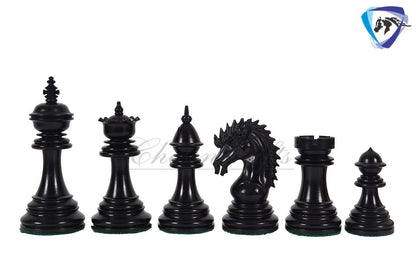 4.5" Staunton Ebonywood Collector Chess pieces Set- CYRUS Luxury- Heavy Weighted 2 Extra queens- 4Q