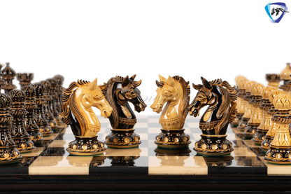 4.5" Luxury Staunton Chess pieces Set- Alexander CARVED series-Triple Weighted + 21"/ 23" Ebonywood Chess Board-STEP DESIGN + Storage Box