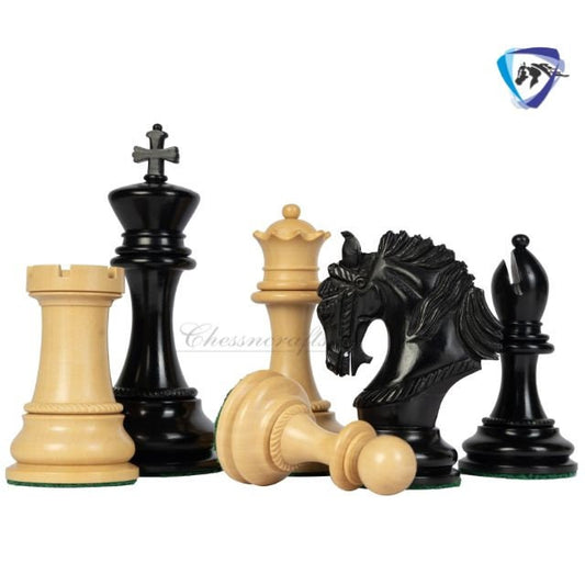 4.5" Staunton Ebonywood Chess pieces Set- Luxury KING ARTHUR+ 23" Luxury Ebonywood Chess Board(60mm) + Leather Storage Box for chess men